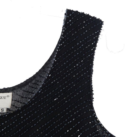 Vintage Papell Boutique 100% Silk Beaded Top Small - Picture 3 of 8